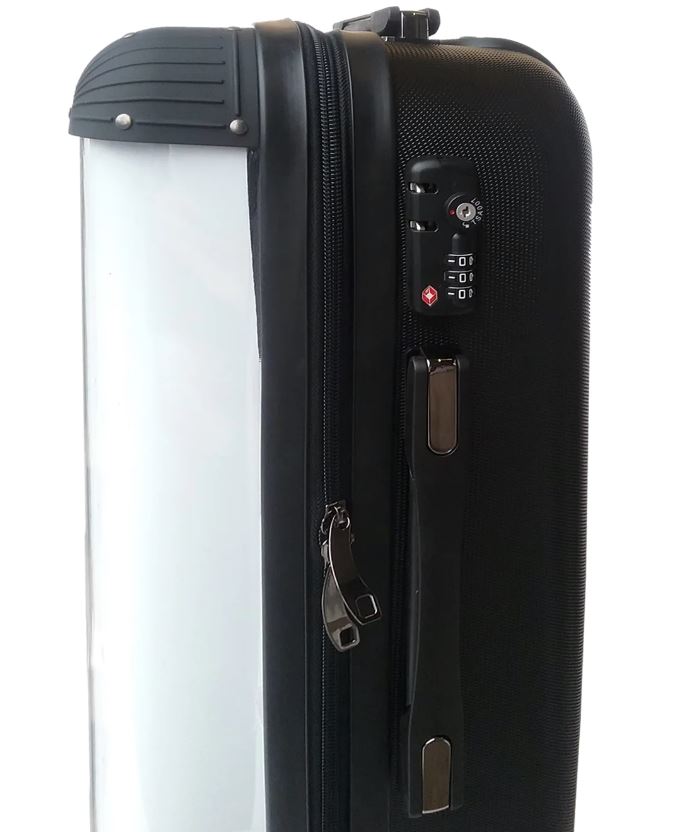 PERSONALIZED WHITE WITH BLACK FONT INITIAL SUITCASE