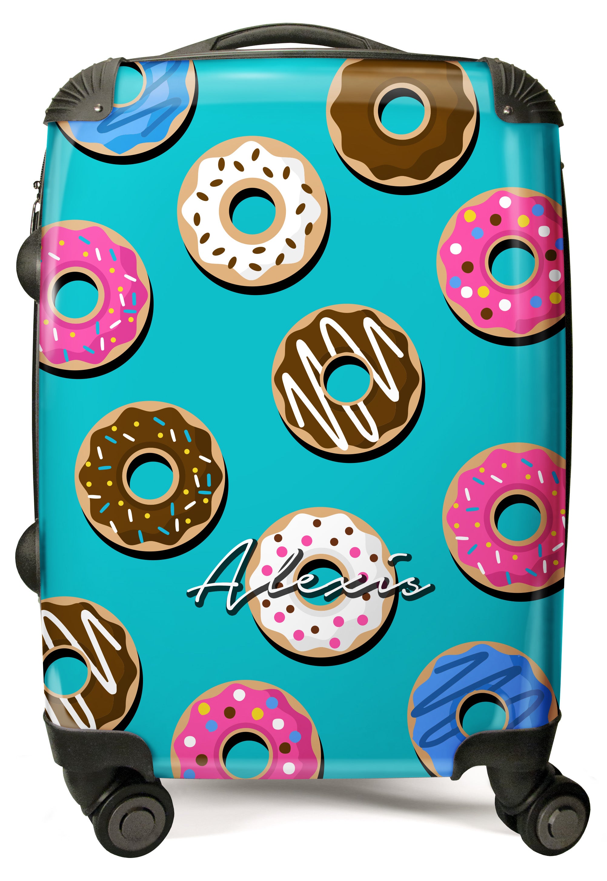 PERSONALIZED BLUE DONUT PRINT NAME LUGGAGE