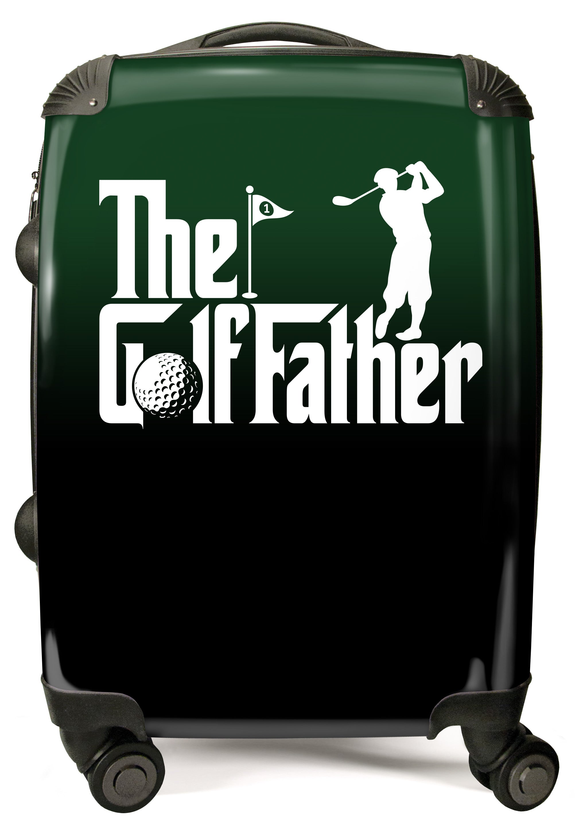 GREEN AND BLACK GOLF FATHER PRINT LUGGAGE