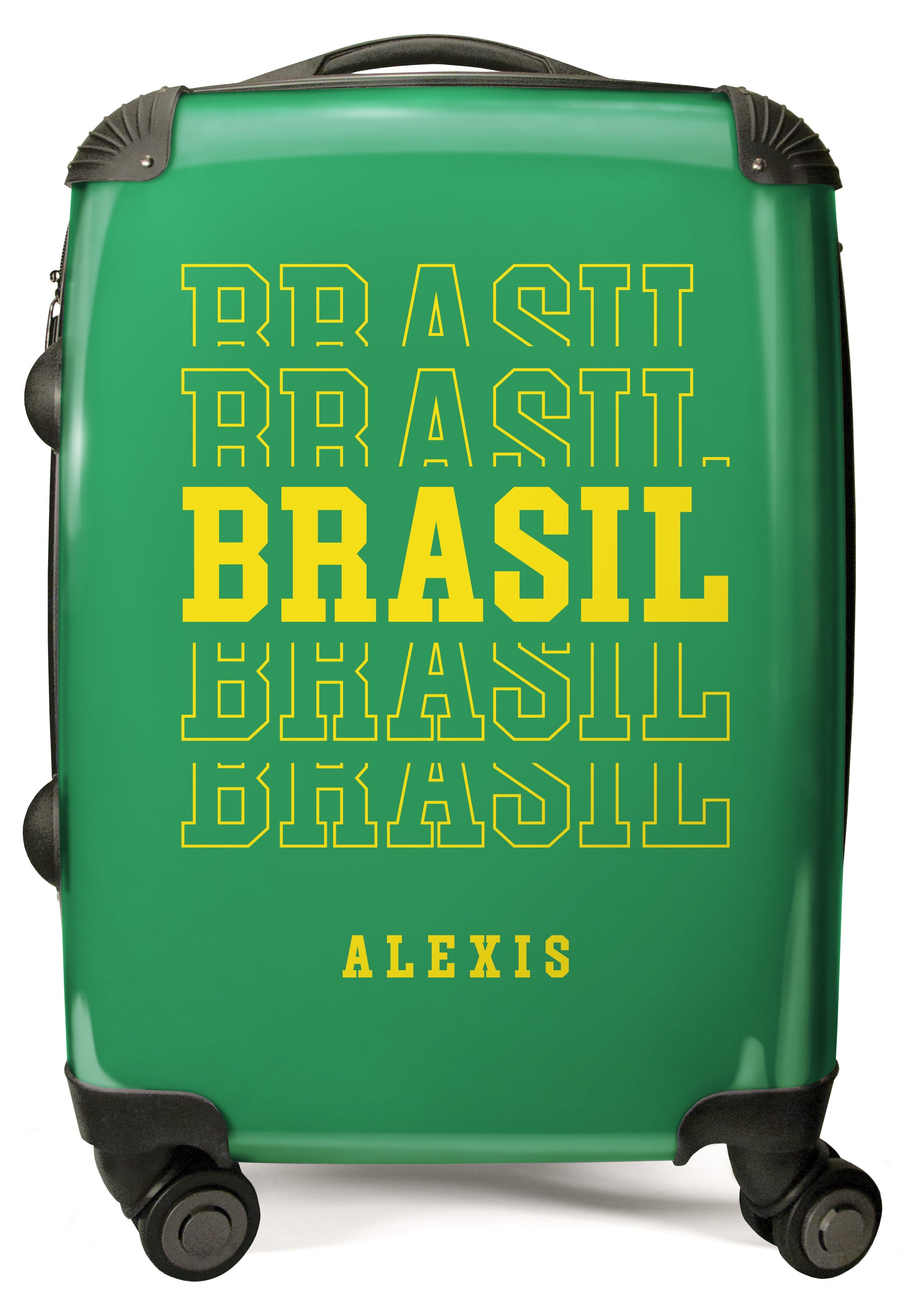 PERSONALIZED GREEN BRASIL PRINT SUITCASE