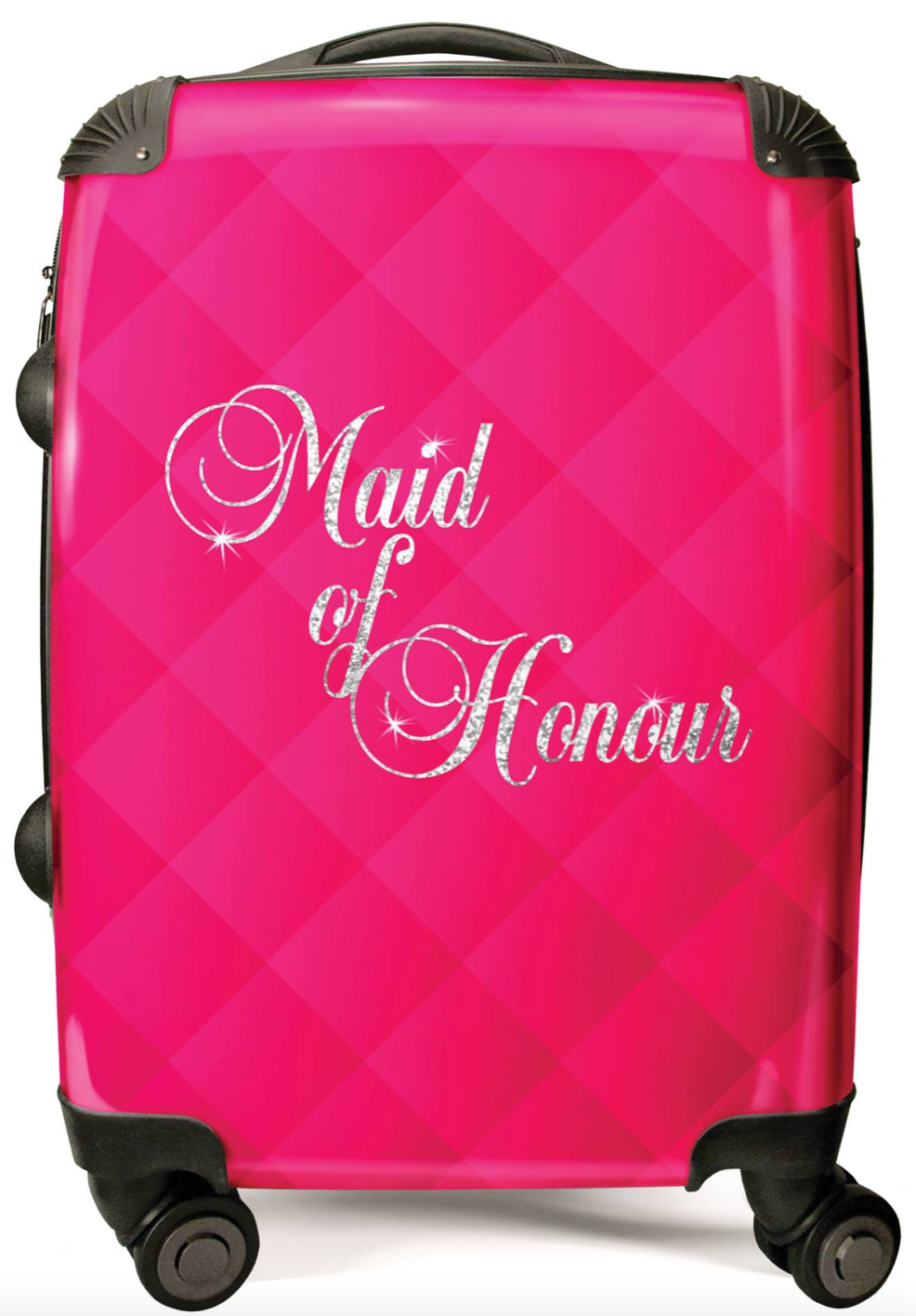 PERSONALIZED PINK CHECKER MAID OF HONOUR PRINT SUITCASE