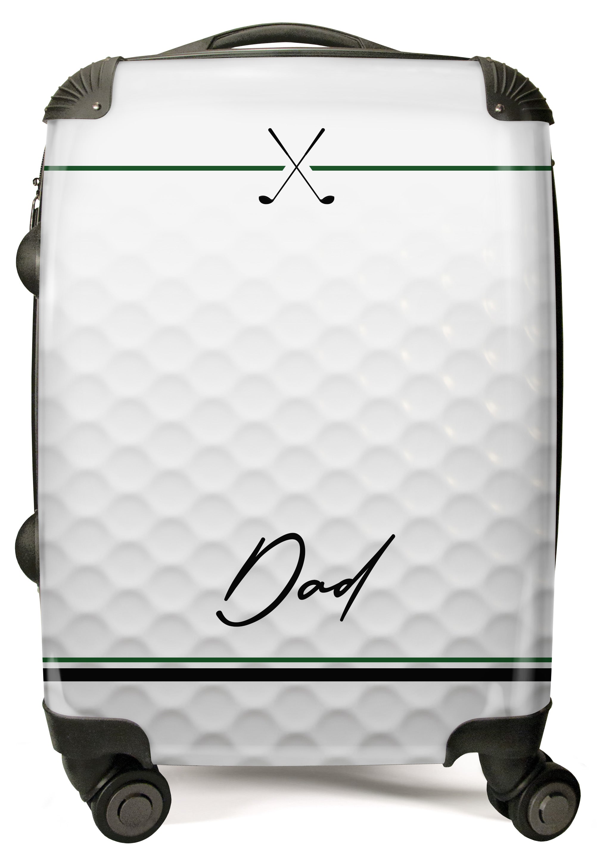 PERSONALIZED WHITE GOLF BALL PRINT SUITCASE